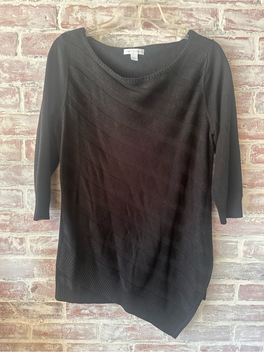 New York & Company Black Knit Crewneck Sweater
